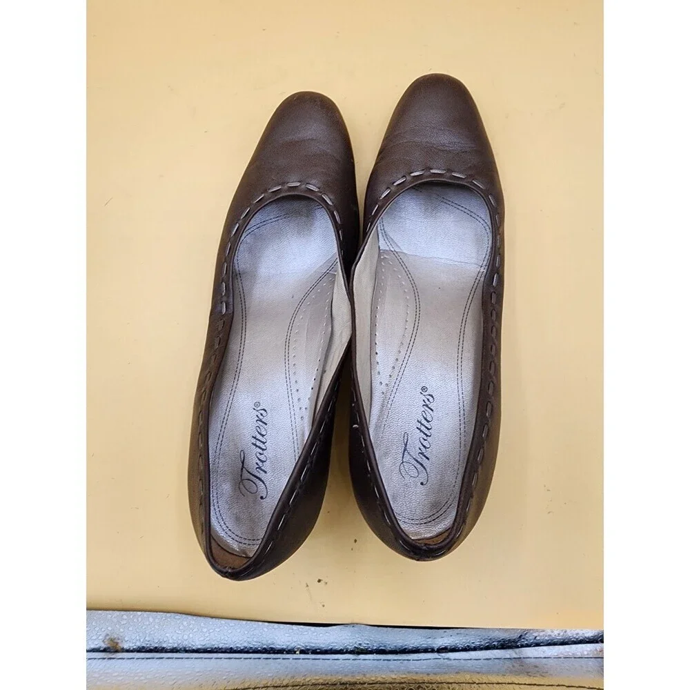 Trotters Shoes Jackie Starlight Leather Pump Heels Sz 6M Brown - Picture 7 of 9